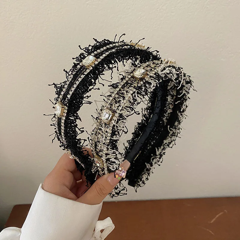 

2023 Women's Fine Black and White Diamond Headband hairbands