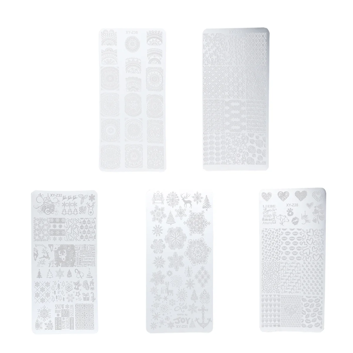 

5 шт., штамповочные пластины для ногтей из нержавеющей стали