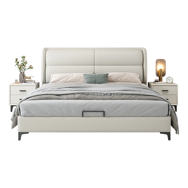 

Custom leather bed light luxury soft pack for two 1.8 meters 1.5 meters storage very simple net red Italian wedding bed