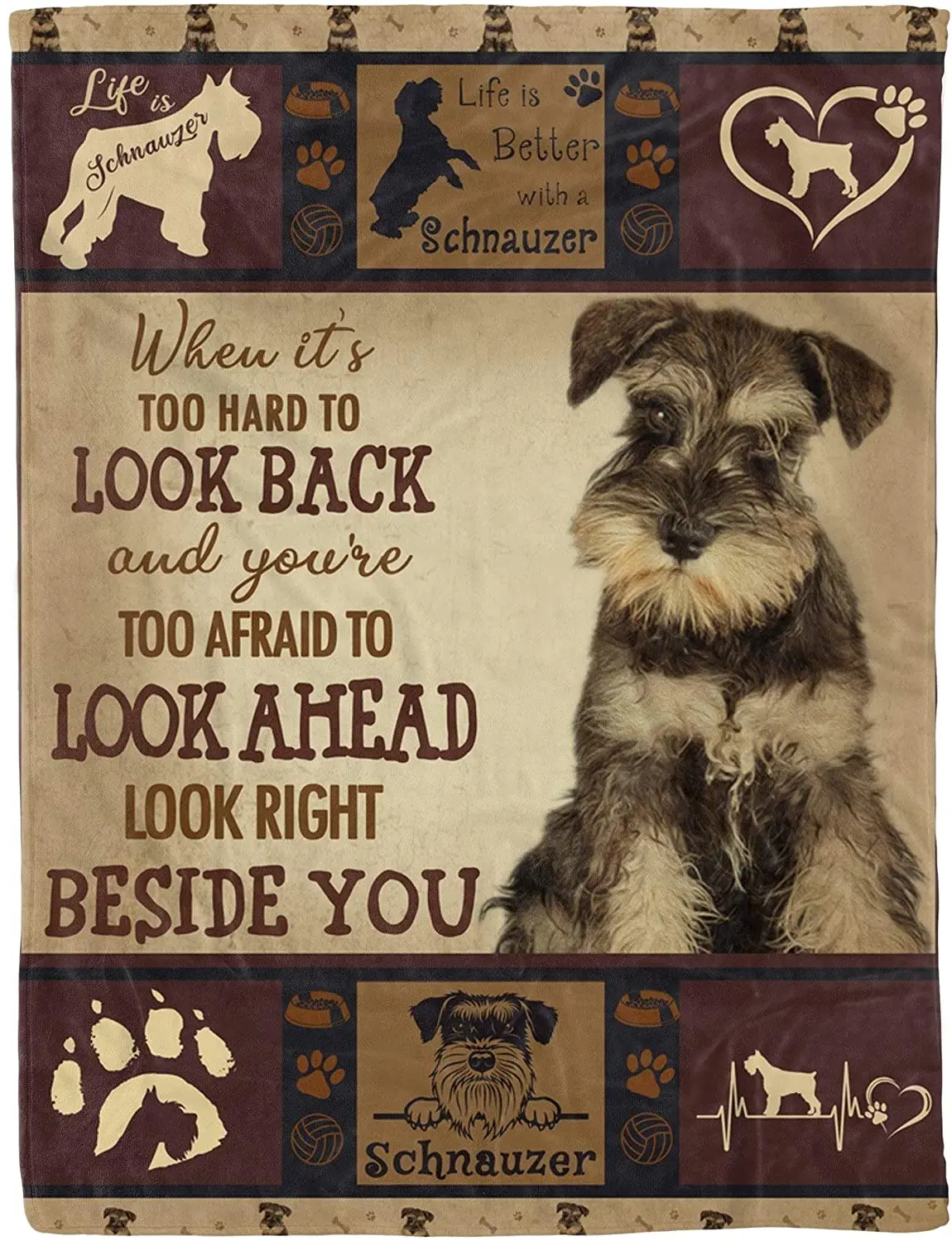 

Animal Cute Life is Dog Paw Print Pet Heart Blanket Throw Soft Cozy Light Flannel Blankets for Quilt All Seasons Living Room