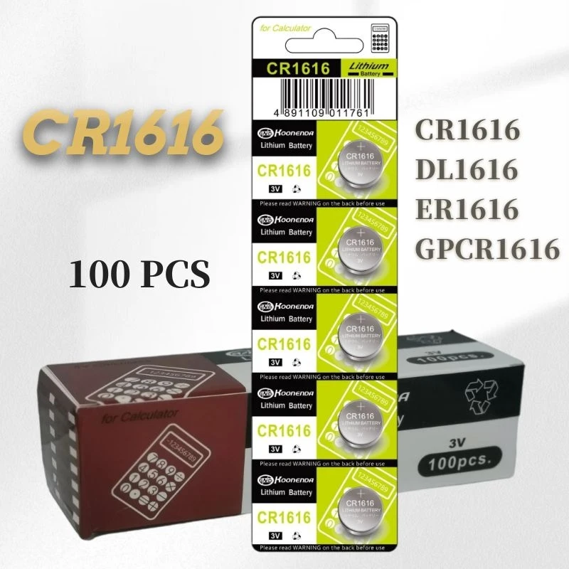 

Discount Package 100Pcs CR1616 3V Lithium Batteries Environmental Protection Button Battery for Car Alarm Remote Key