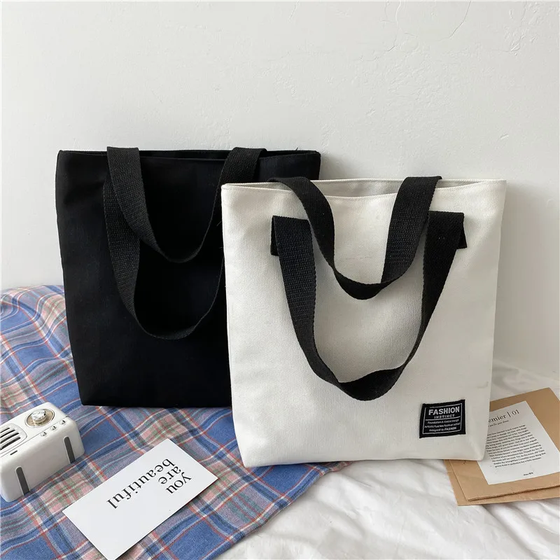 

Canvas Bags for Women Shoulder Bag Teenager Girl Schoolbag Large Capacity Handbag Eco Reusable Grocery Tote Shopping Bags Bolsas