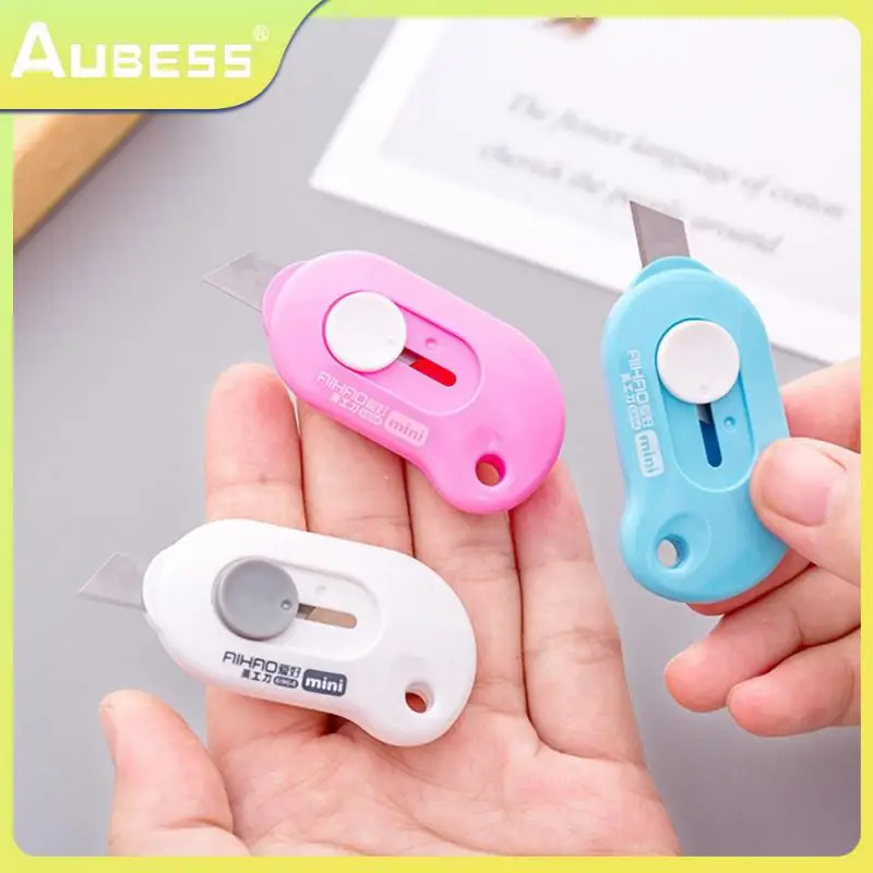 

Pink Blue White The Knife Safe Environmentally Friendly Box Opener Smooth Surface Small Size Art Knife Metal Plastic 6 4cm