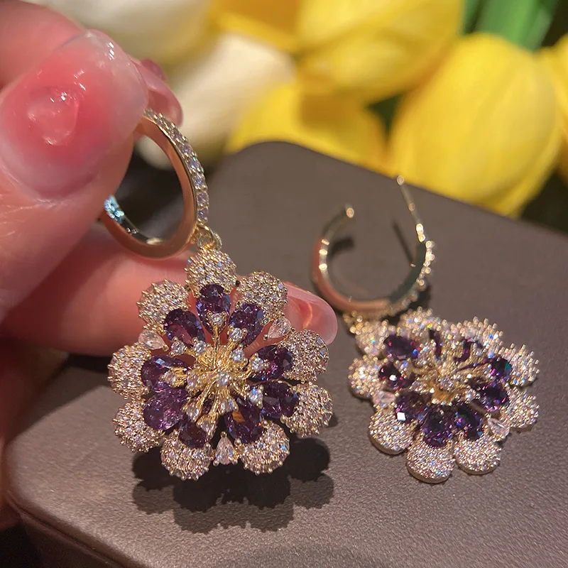 

Bilincolor C-ring Vintage Flower Earrings for Women