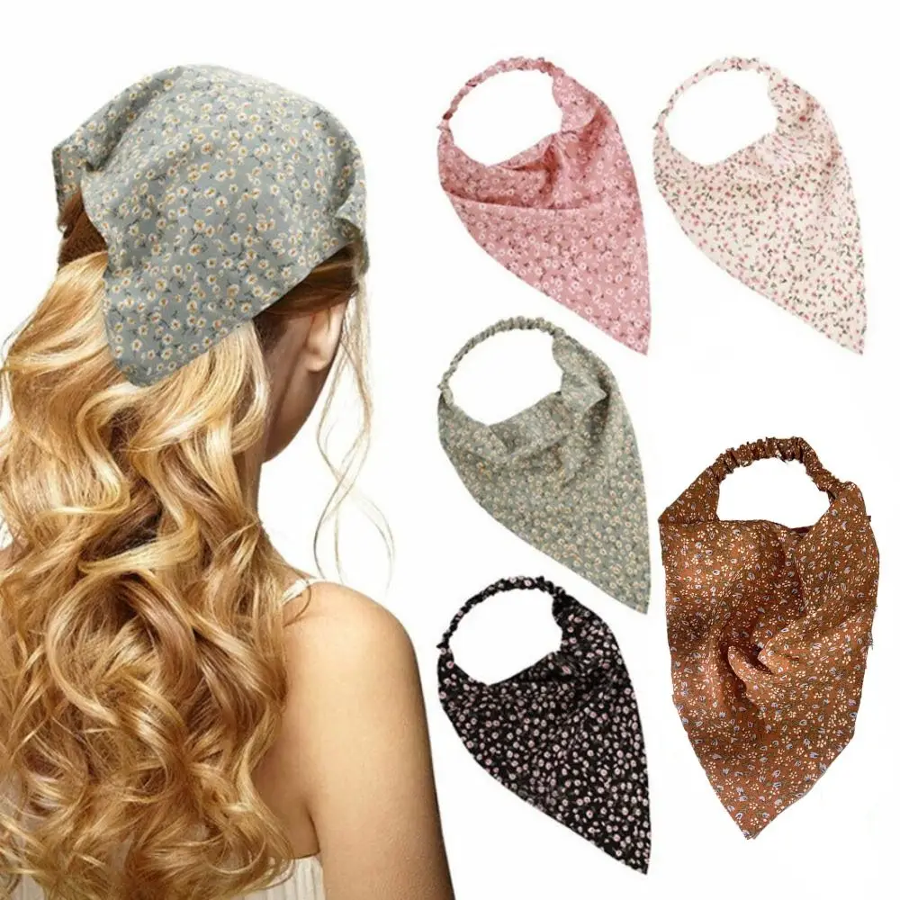 

Headscarf Women Ladies Bandanas Scarf Hair Accessories Headwear Head Band Triangle Head Wrap Elastic Hair Band Headband