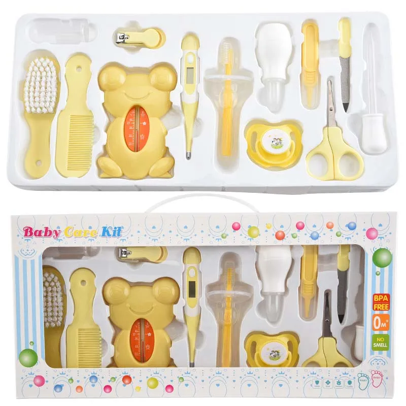 

1Set Infant Grooming Kit Scissors Nail Clipper Comb Hair brush Thermometer Child Toddler Healthcare Set