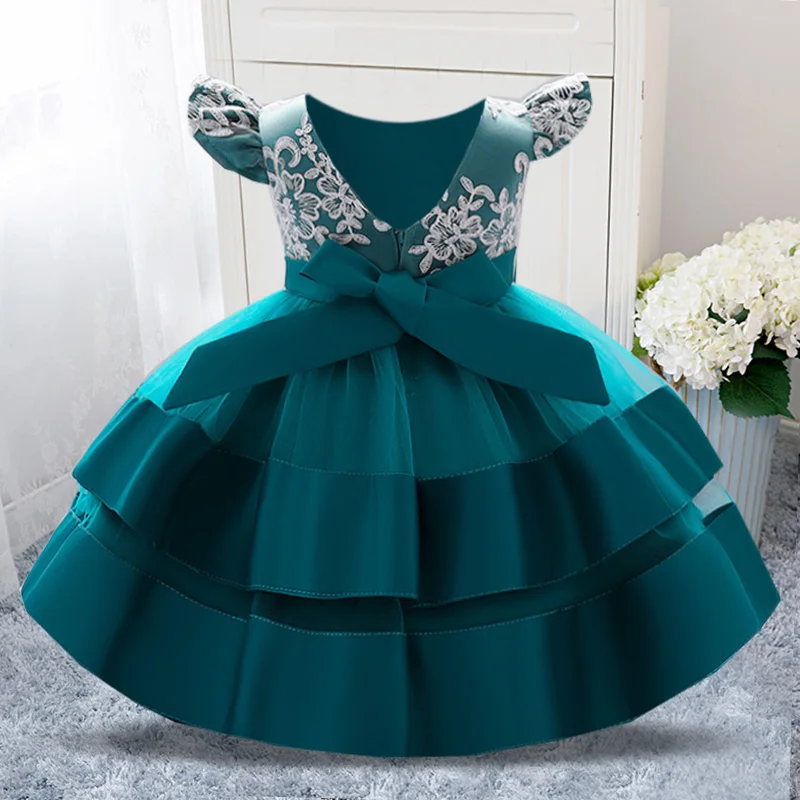 

Summer Flower Ceremony Elegant 1st Birthday Dress For Baby Girl Clothing Baptism Princess Party Costume Child Gown Toddler