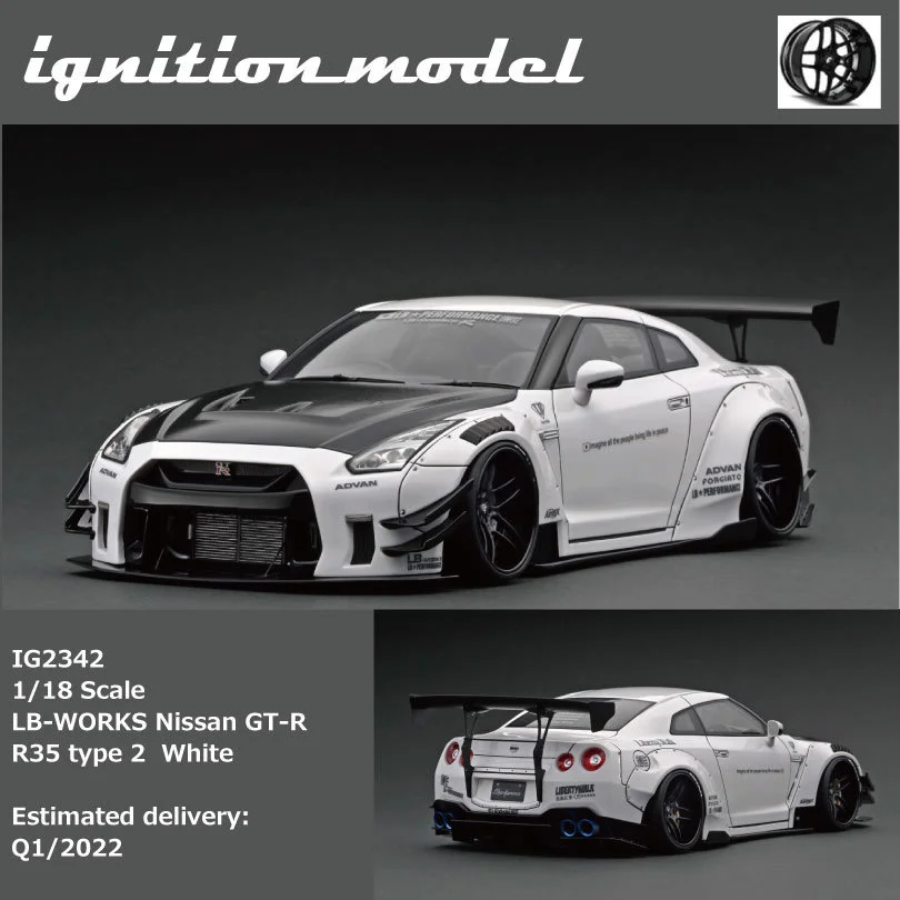 

IG 1:18 GTR R35 LBWK Modification Body Type Wide 2 Resin Alloy White Diorama Collection Of Car Models Miniature Toys