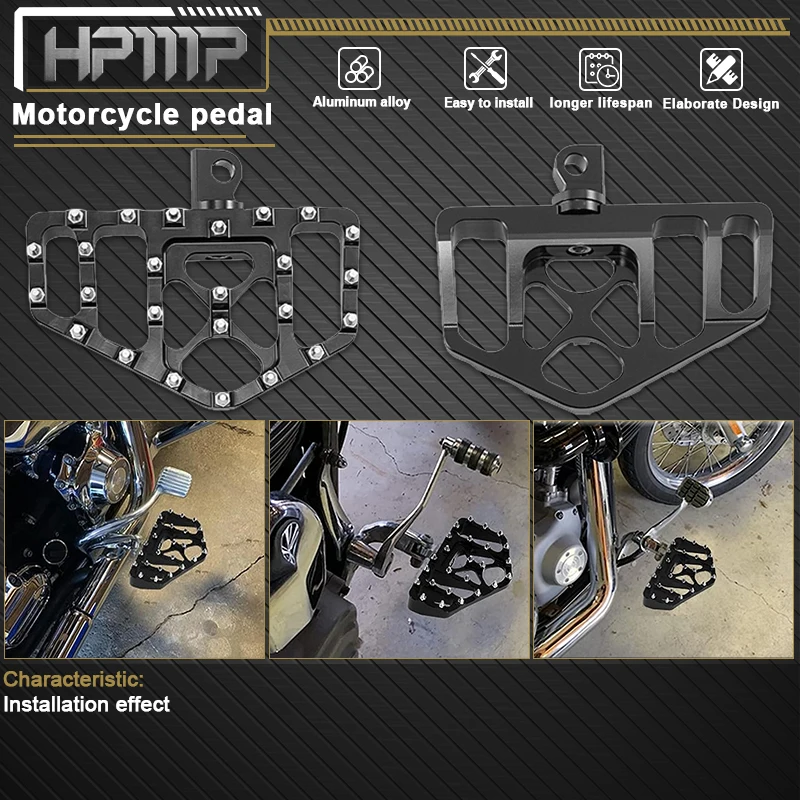 

Motorcycle MX Wide Offroad Foot Pegs CNC Passenger Footboards Rear Floorboards Fit For Harley Touring Road King Sportster Dyna