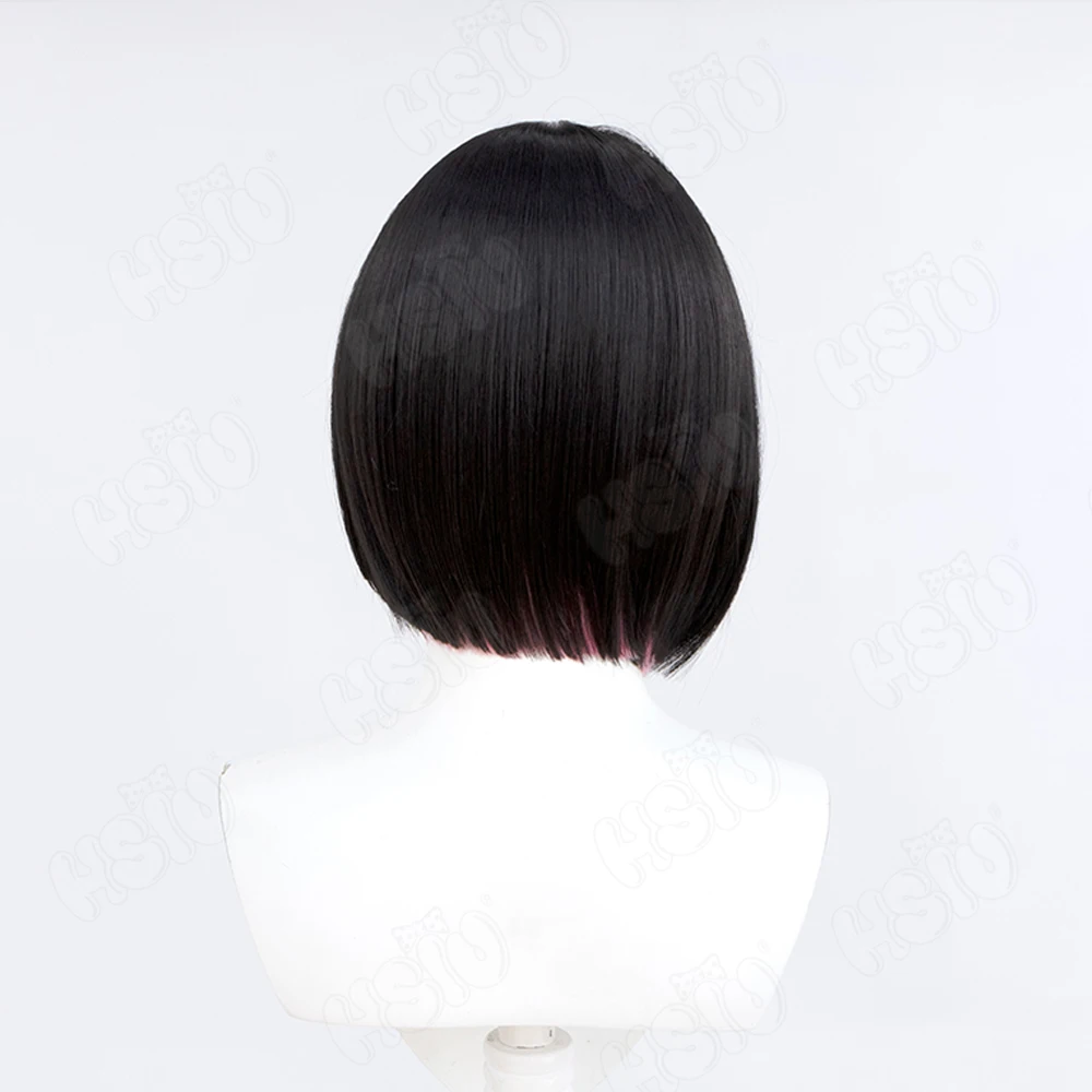 Парик для косплея аниме Kyoyama Kazusa с короткими волосами цвет черный/розовый