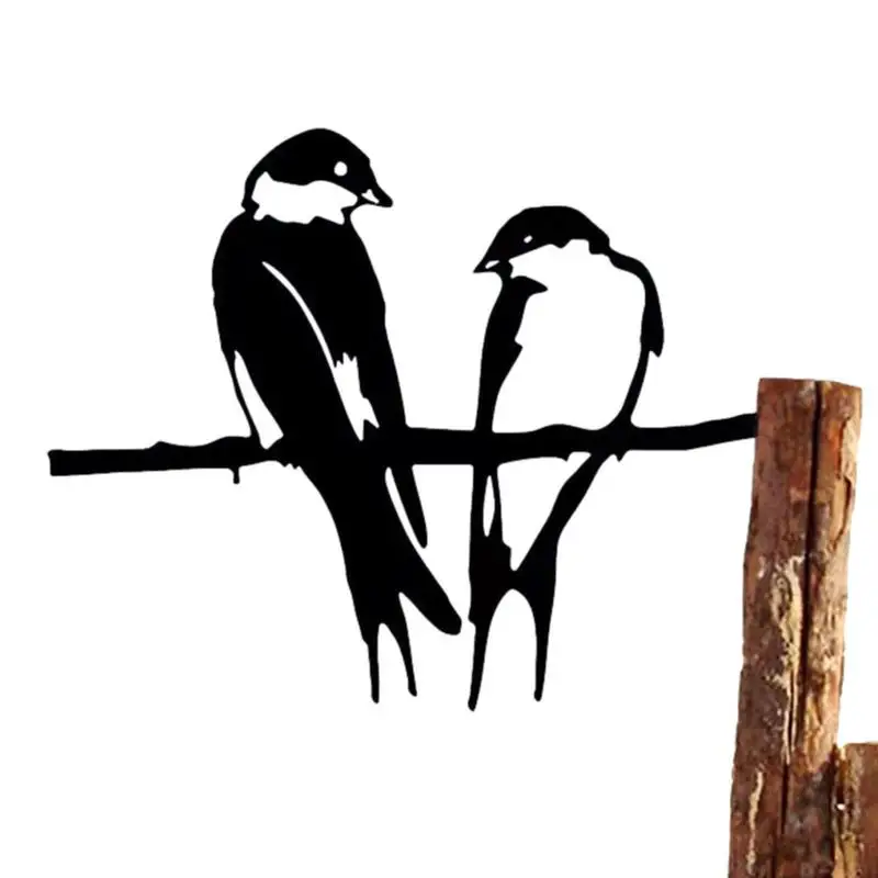 

Metal Yard Art Birds Garden Bird Art Outdoor Metal Bird Sculpture Bird Silhouette Swallow Metal Birds Yard Decor Stake For Patio