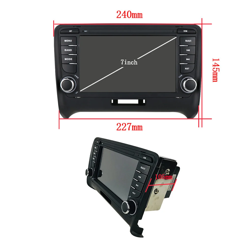 2 Din MP5 видеоплеер GPS FM-приемник Bluetooth WiFi для Audi TT 7-дюймовый HD сенсорный экран