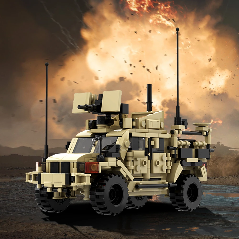 Gobricks MOC 4x4 MRAP Военный Hummer Бронированный автомобиль Строительный блок