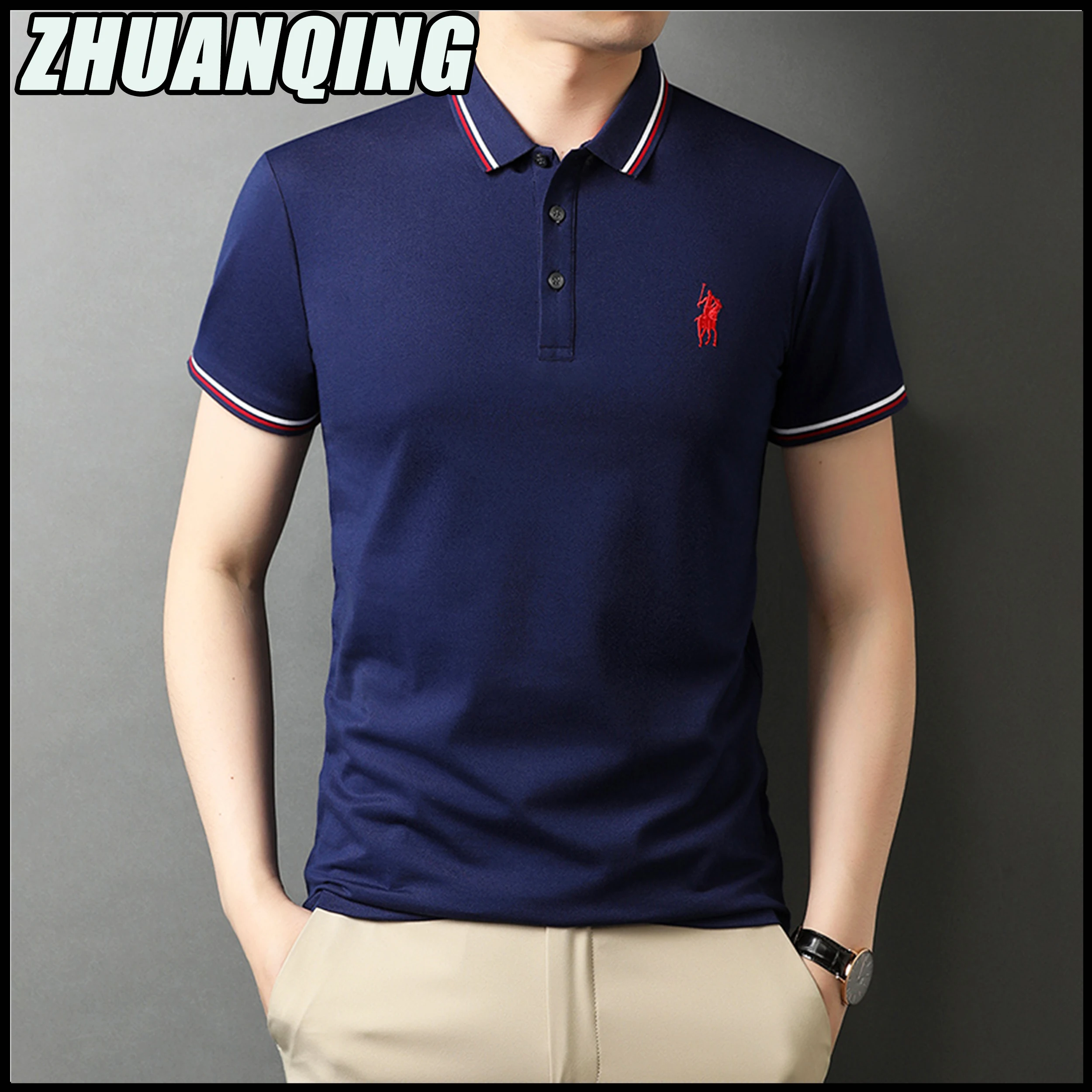 

Polo Shirts For Men Clothes Polos Camisa Masculina Luxury Short Sleeve Lapel Fashion T-Shirts Cotton Ropa Hombre Vetements Homme