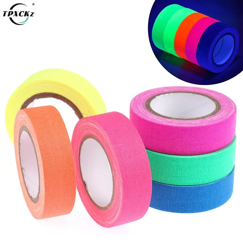 

New 6Rolls/Set UV Reactive Tape Blacklight Fluorescent Tape Glow In The Dark Neon Gaffer For Home Party DIY Decor