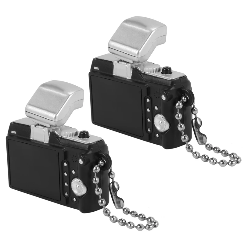 

2X 1:8 Scale Dollhouse Miniature Digital SLR Camera Dolls House Decoration Accessory Black