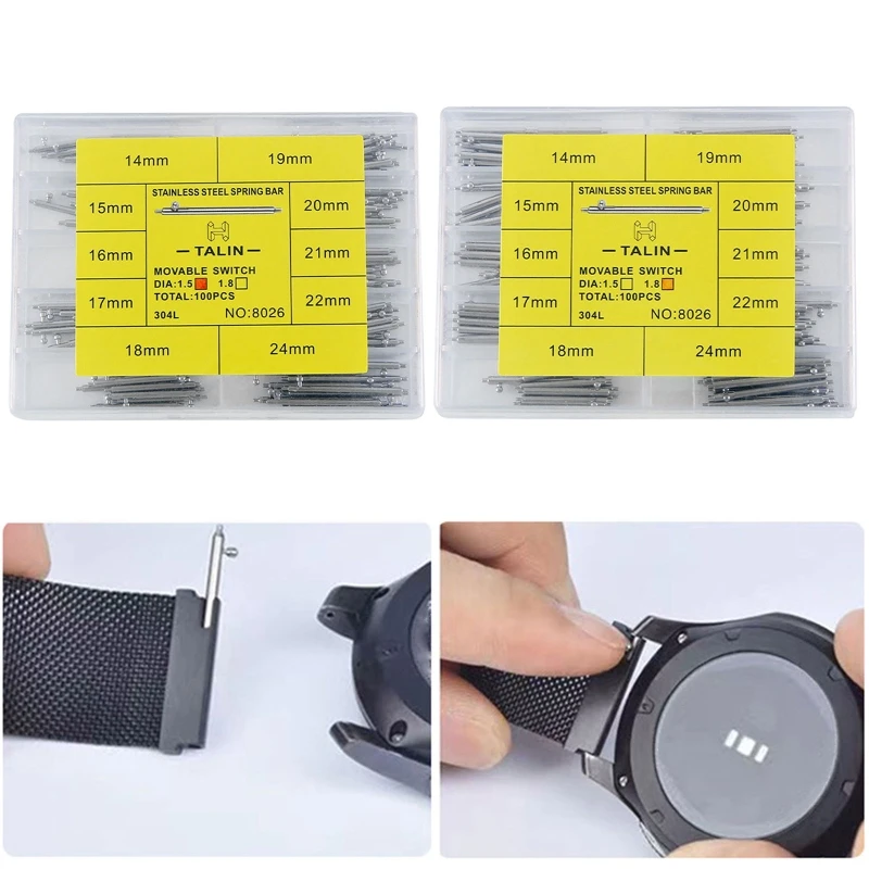 

Upgraded Watch Band Spring Bars Strap Link Pins Wactchmaker Tool Stainless Steel