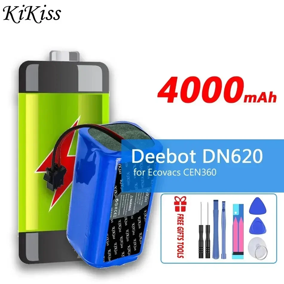 Аккумулятор KiKiss 4000 мАч для Ecovacs CEN360 CEN361 DH35 DH43 DH45 DN620 DN621 N79S N79 600 601 605 710 715 большой