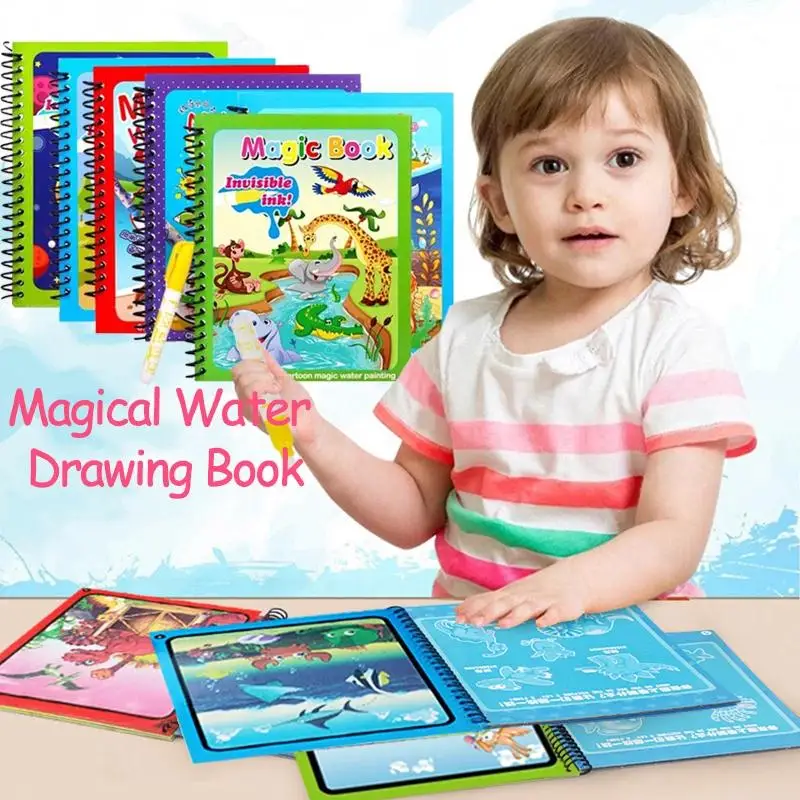 

Magical Book Water Drawing Reusable Coloring Book Magic Water Drawing Book Sensory Early Education Toys Montessori Toys