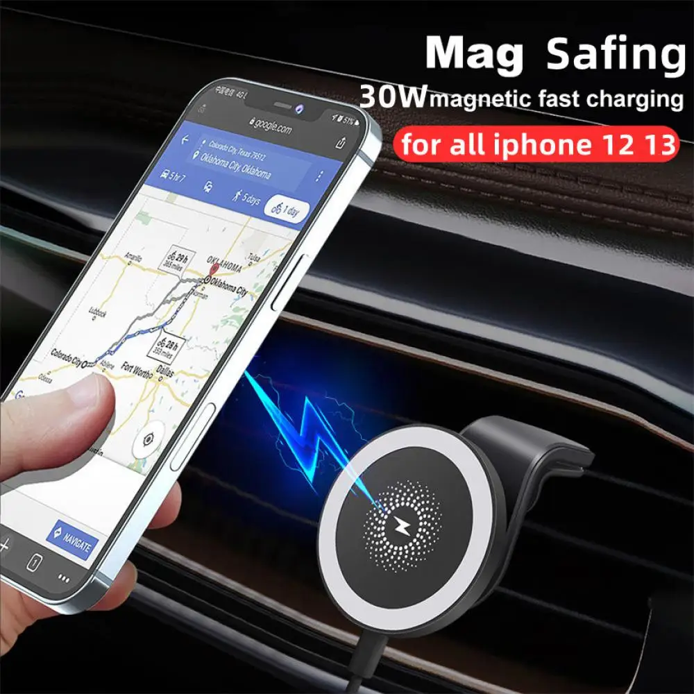

15W Car Wireless Charger Magnetic Car Mount Phone Holder For IPhone 14 13 Samsung Xiaomi Mini Fast Charging Phone Stand Support