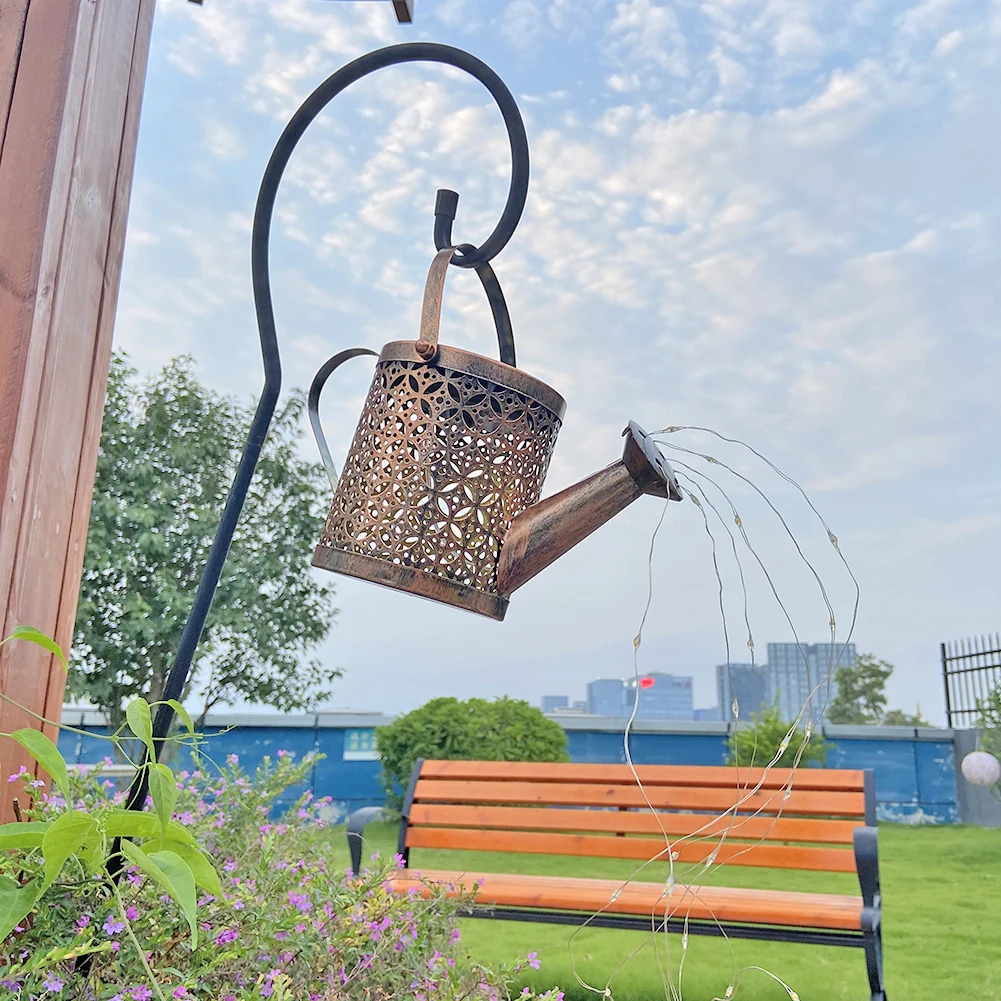 

Solar LED Watering Can Fairy Lights Outdoor Decorative Garden Yard Art Lamps for Festival Grass Lawn Couple Date