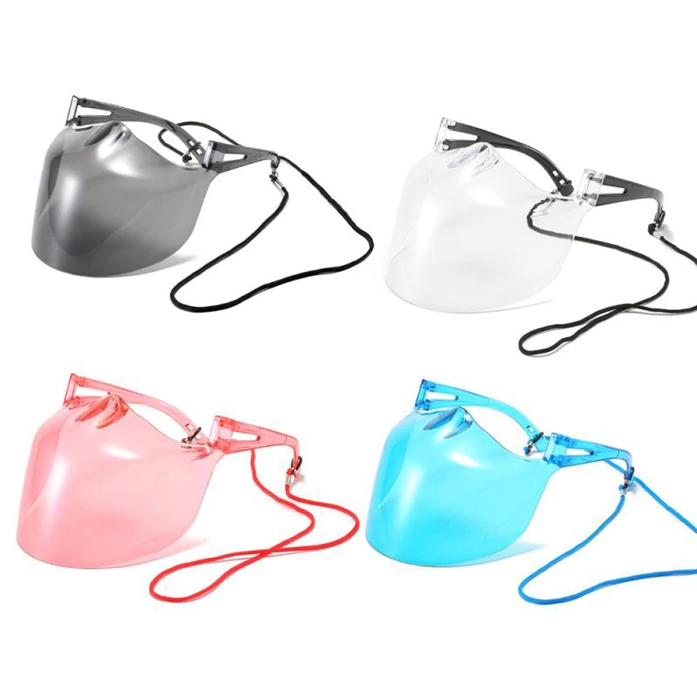 

Transparent Large-Area Protective Face Shield Goggles Anti-fogging Mask Colorful Mouth Foam Isolation Kitchen Tools Multi-Color