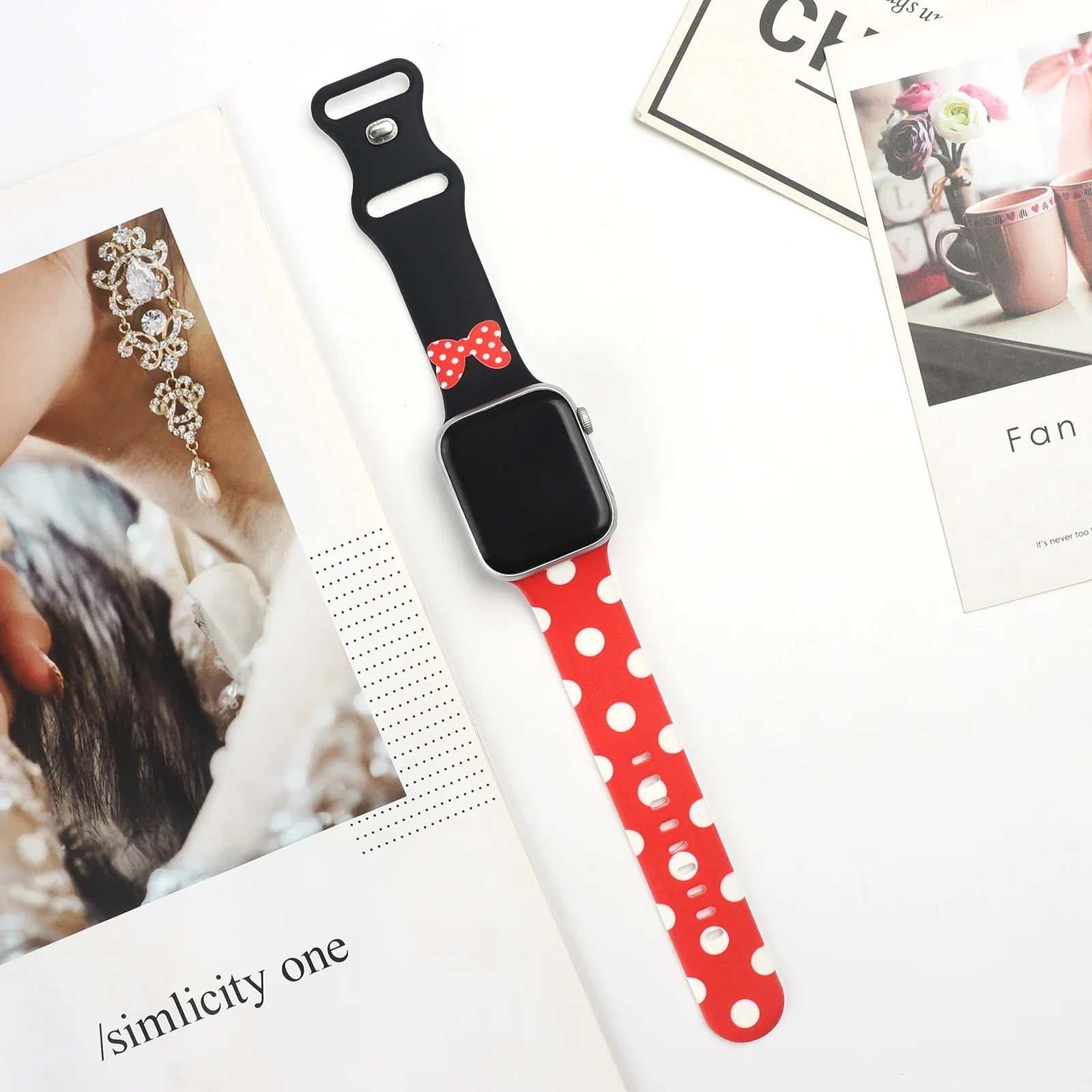 Mickey Mouse Stitch Strap For Apple Watch band 12 3 4 5 6 se  smartwatch watchband bracelet iWatch 40mm 38mm 42mm 44 mm band