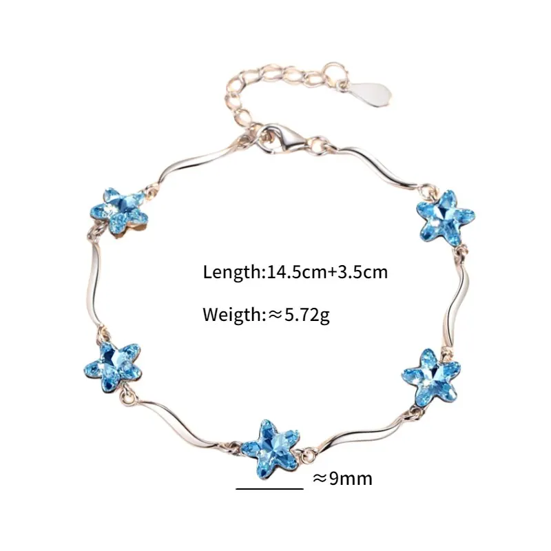 Женский браслет из стерлингового серебра 925 пробы с кубическим цирконием