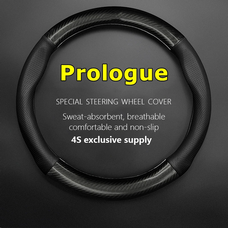 

Car PUleather For Audi Prologue Steering Wheel Cover Genuine Leather Carbon Fiber Fit Allroad Avant 2015