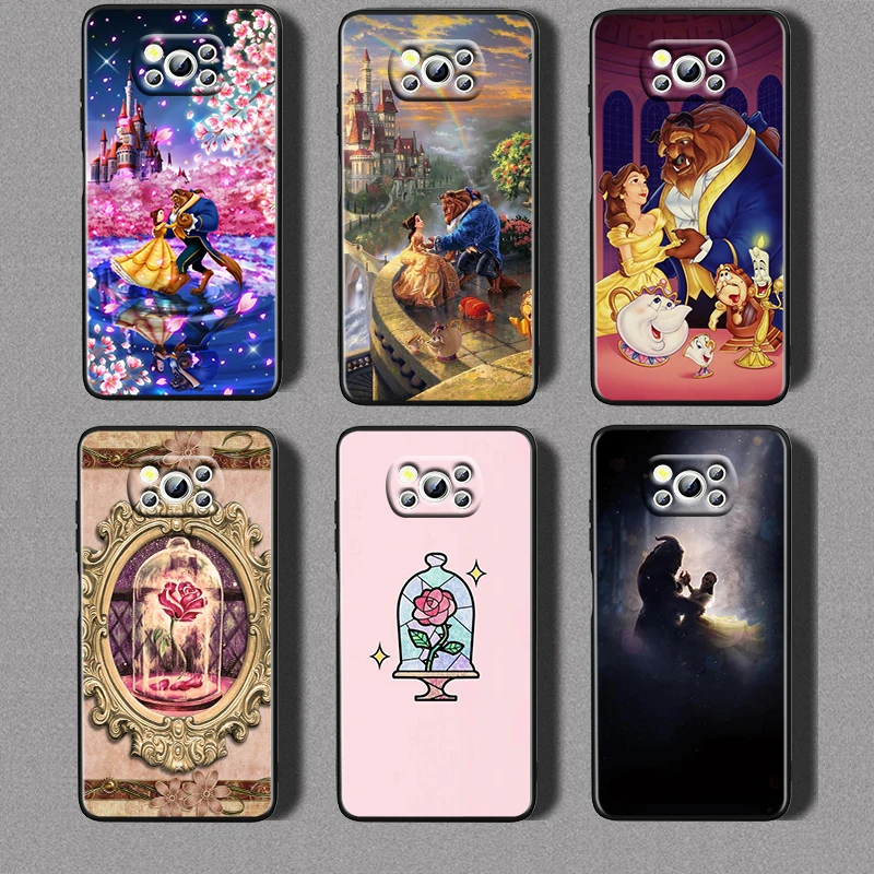 

Beauty and the Beast For Xiaomi Civi Mi Poco X3 NFC F3 GT M4 M3 M2 X2 F2 Pro C3 F1 Silicone Shell Capa Black Phone Case