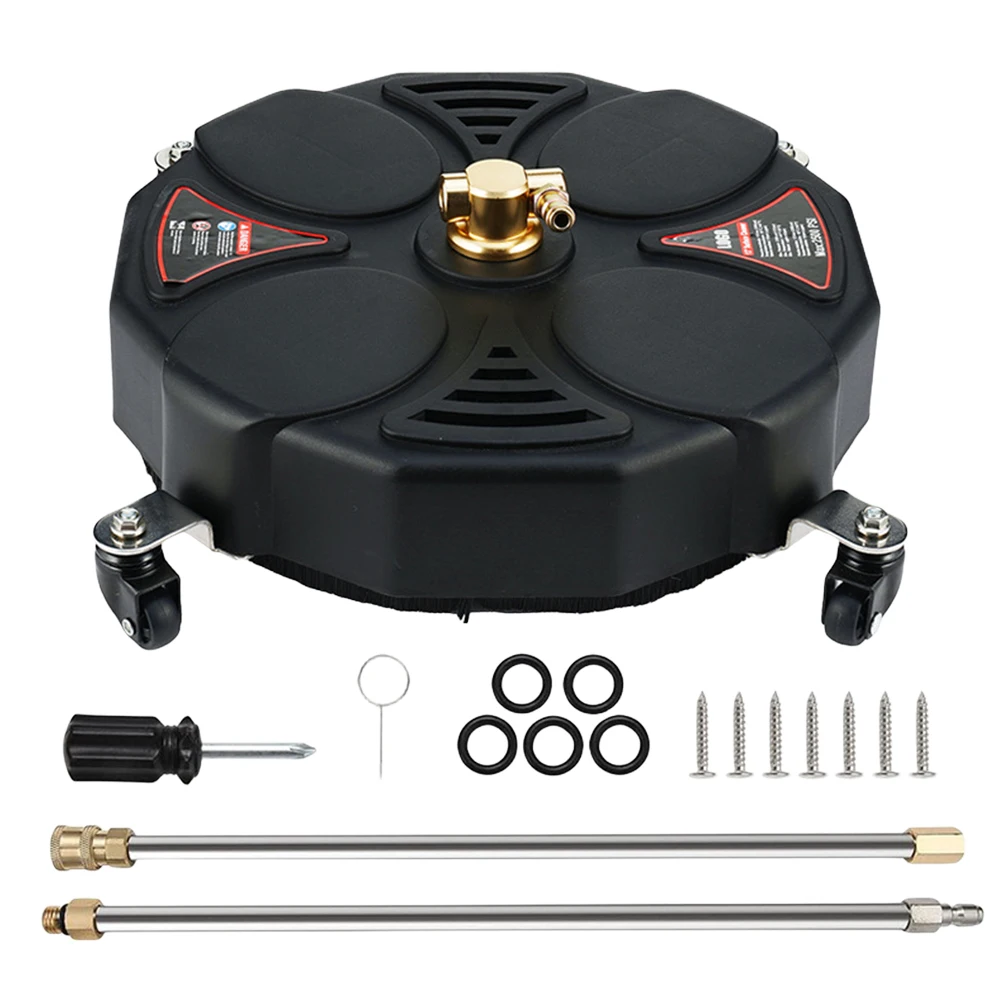 

Surface Cleaner 1/4 Quick Connector Powerful Pressure Washer 2500PSI Stainless Steel with Extension Wand Replacement Nozzles