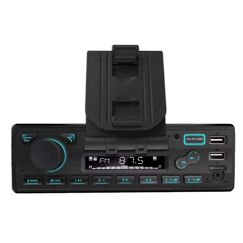 

1 DIN Car Radio Car Audio FM Bluetooth MP3 Audio Player Handfree USB Car Stereo Radio In Dash Aux Input Phone Holder