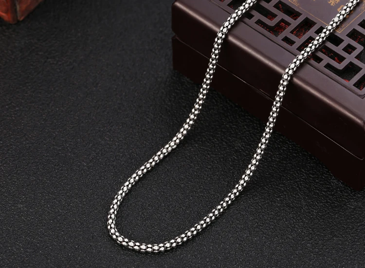 S925 Стерлингового Серебра Шесть Персонажей True Word Пряжка Кукурузная Цепочка