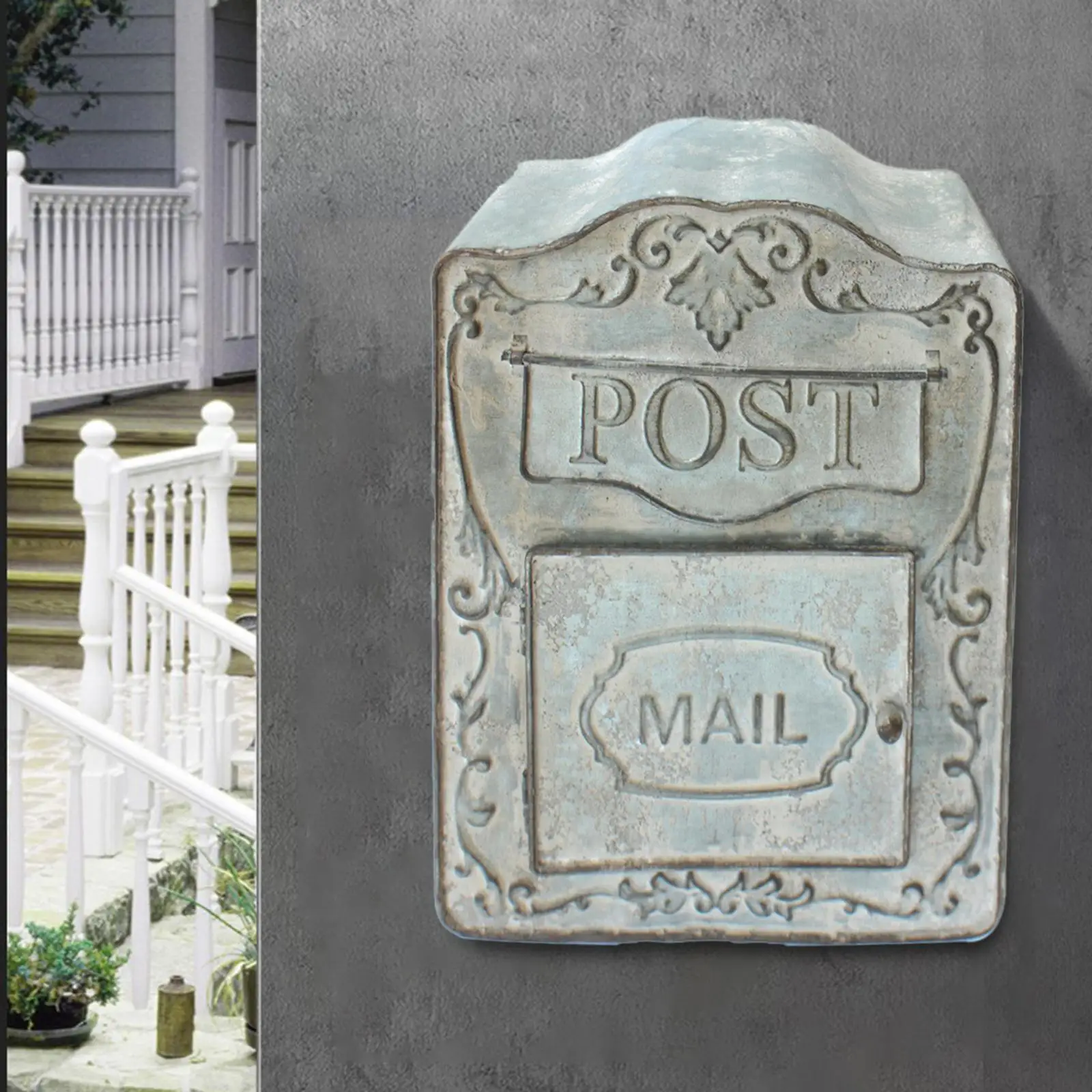 Vintage Iron Mailbox Rustic Outdoor Metal Mailbox Decoration Outdoor Mailbox