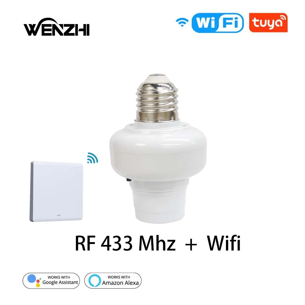 

Wifi 433Mhz Lamp Bulb Holder 86 Type Portable RF Wireless Switch Module Light Tuya Smart Life Remote Control Alexa Google Home