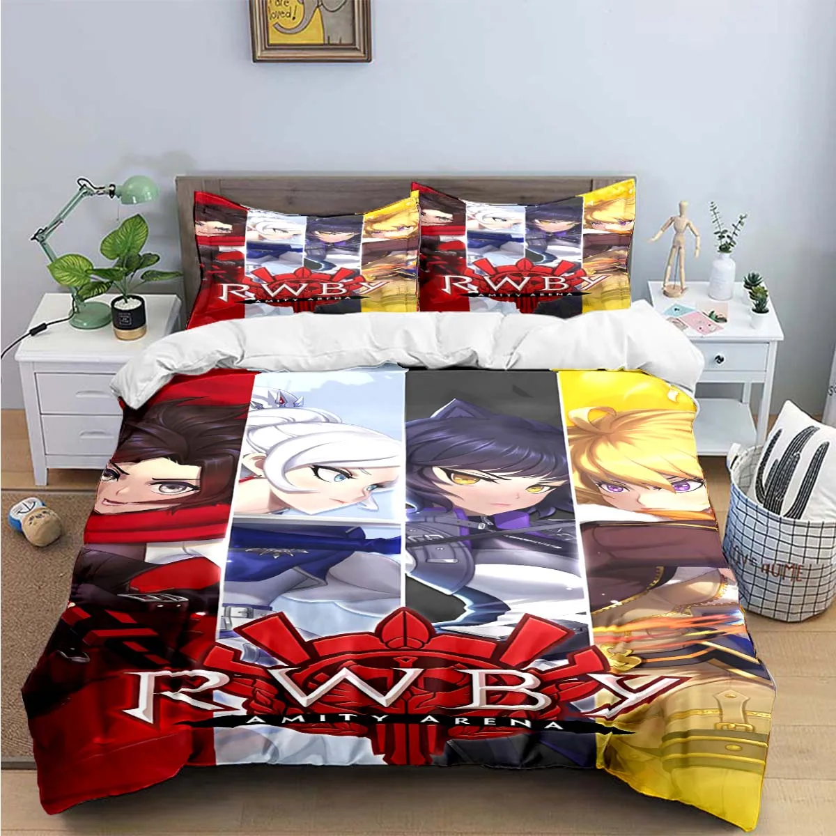 Фото 3D модный комплект постельного белья с мультяшным принтом R-RWBY, комплект постельного белья, пододеяльник, комплект постельного белья, роскошный подарок №5