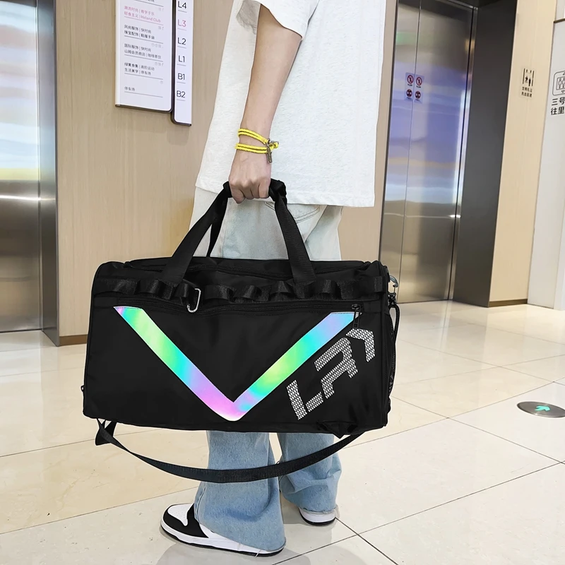 YILIAN Men's sports fitness bag fashion trend large capacity casual travel bag short haul luggage bag backpack