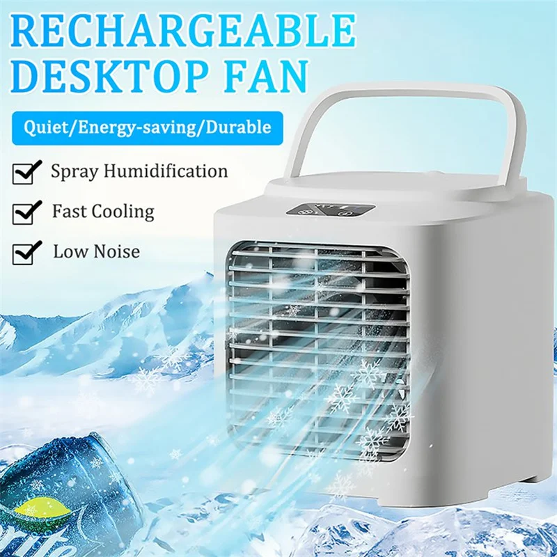 Mini Air Conditioner Fan Air Cooler Water Cooling Fan USB Charging 3-Speed Adjustment Car Cooling Humidifier for Office Home