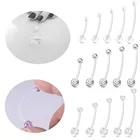 Кольца для пупка для беременных, длинные, спортивные, гибкие, Bioplast, прозрачные кольца для пупка, фиксатор пирсинга для беременных