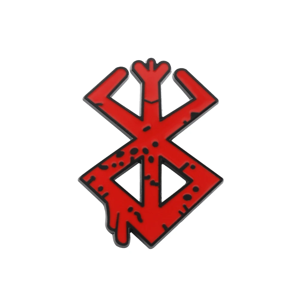 

Anime Berserk Guts Lapel Pins Behelit Red Logo Metal Enamel Badge Haou no tamago Brooches for Backpack Accessories Gifts