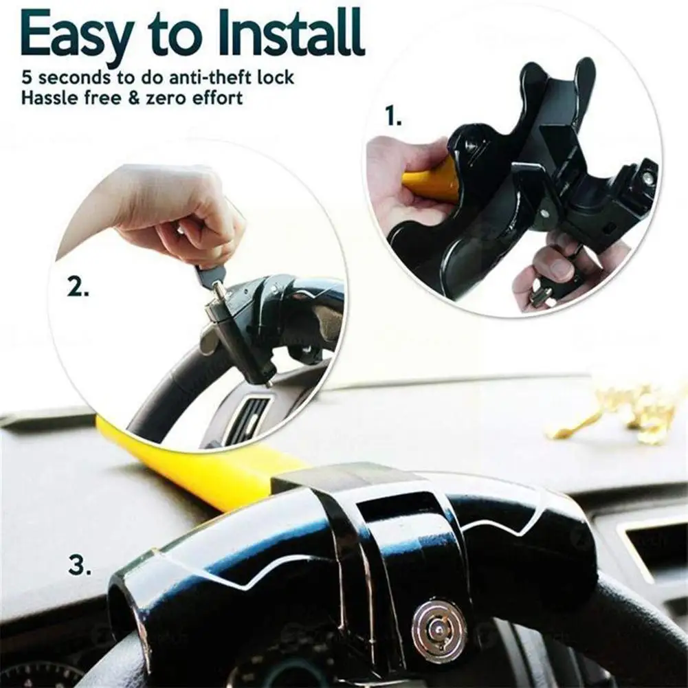 

Car Anti Theft Steering Wheel Lock Car Steering Wheel Lock T Shape High Safety Anti-theft Lock For Car Suv Truck Auto Z7x1