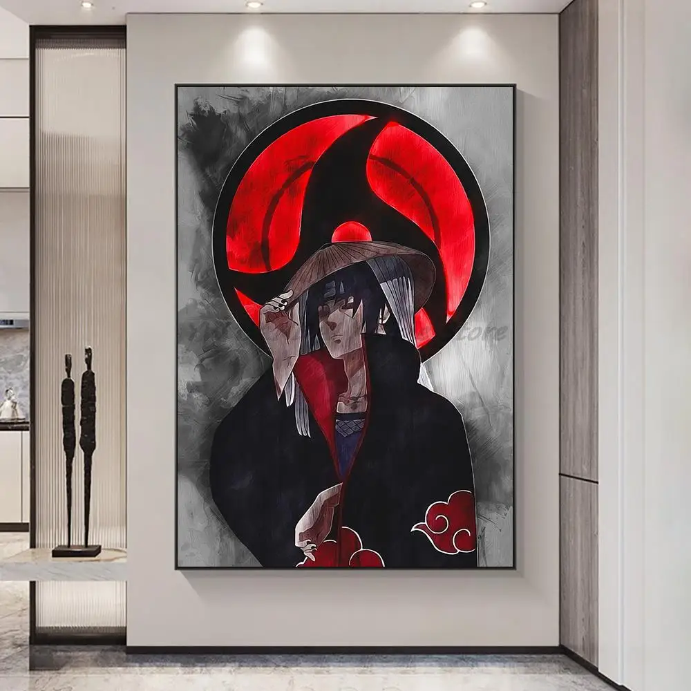 

naruto itachi Cool Canvas paintings Prints akatsuki anime figure poster Pictures Room Decoration tableau decoration mural