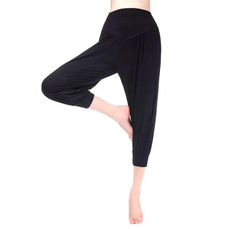 Solid Loose Sports Leggings Women High Waist Lantern Fitness Yoga Pants Female Plus Size Soft Running Workout Trousers