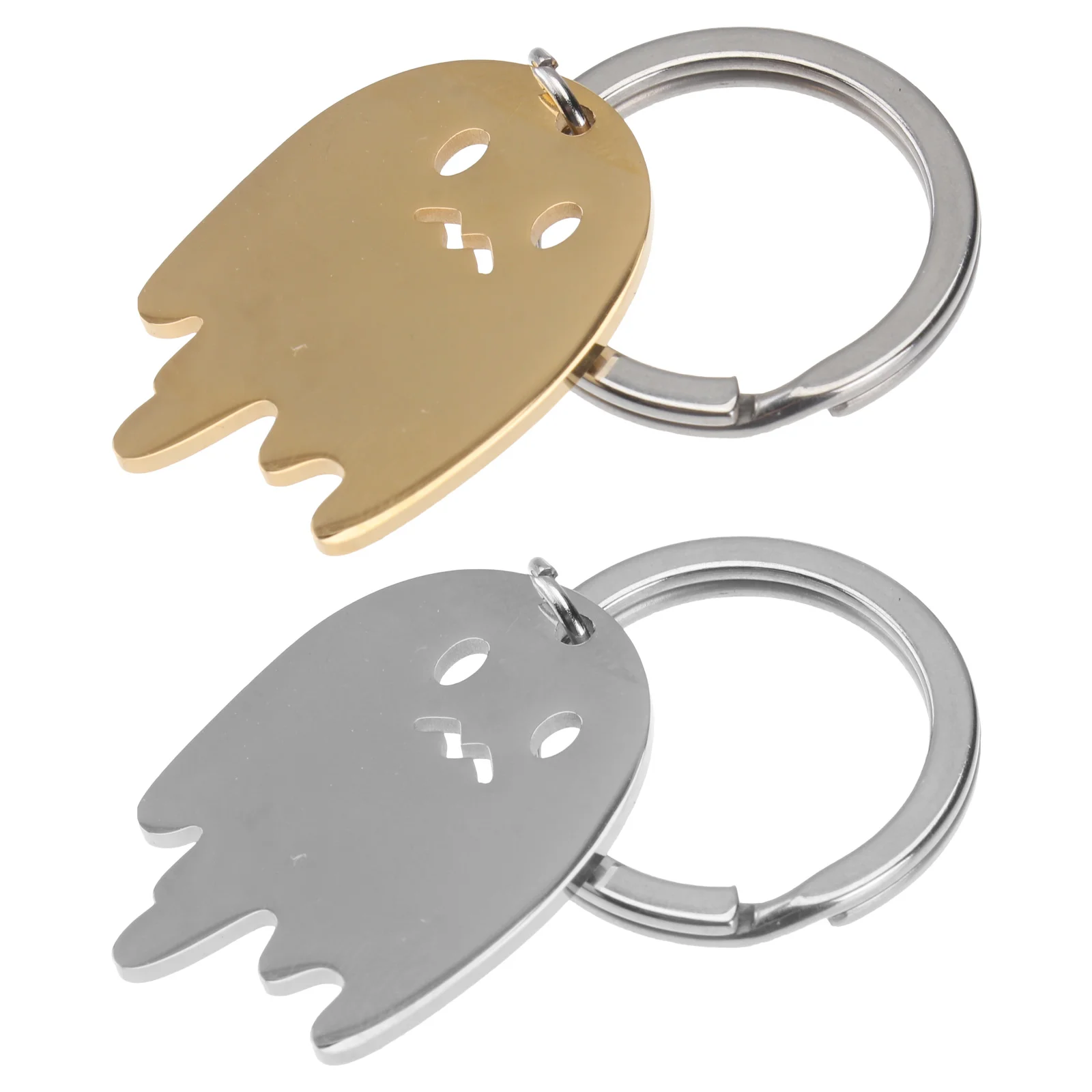 

2pcs Key Rings Keychain Key Chain Stainless Steel Key Rings for Woman Man ( Golden, Steel Color, each Color has 1pcs )