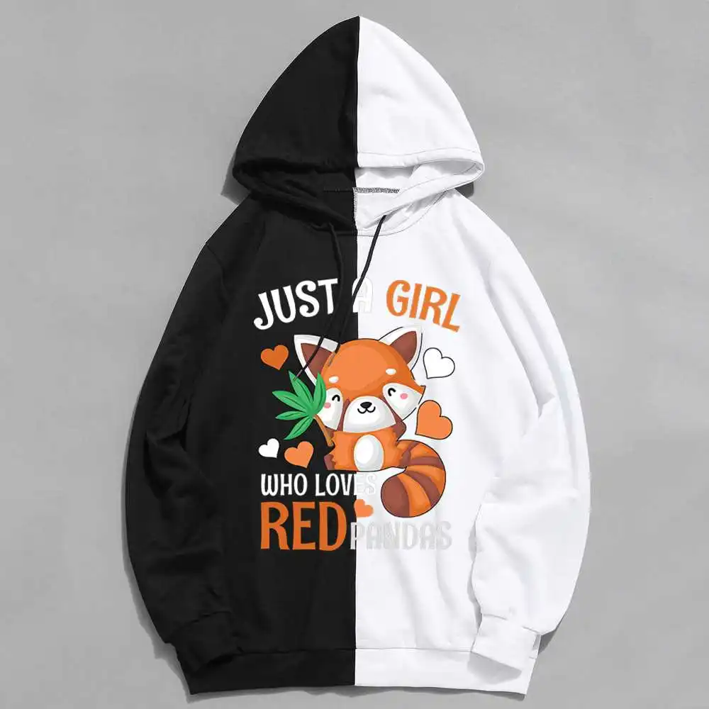 

Худи женское оверсайз с надписью «Just A Girls Who Loves Red Panda»