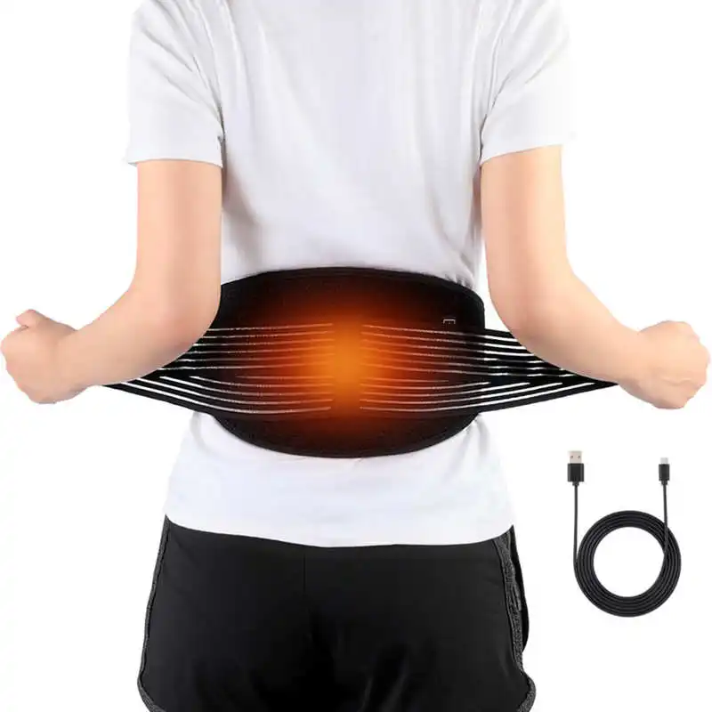 

YHG USB Heating Waist Pad Waist Abdomen Lumbar Support Brace Warmer Corset Belt Women Period Warm Low Back Pain Relief Bandage