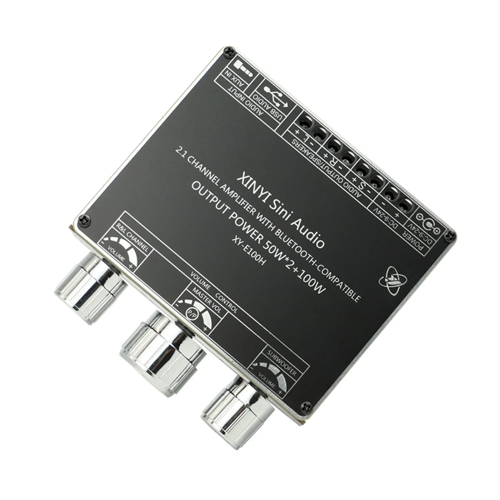 E100H 2 1-канальный модуль платы усилителя звука Bluetooth 5 1 TPA3116D2 50 Втx2 + 100 Вт плата