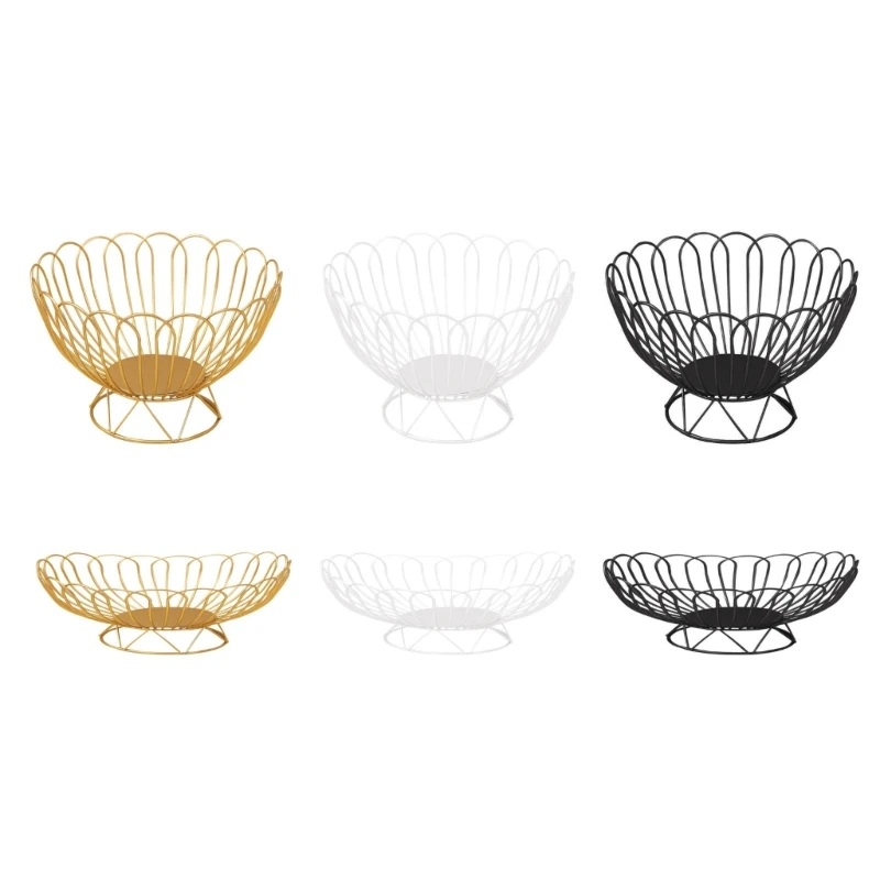 

Wrought Iron Fruit Basket Metal Multipurpose Holder Box Household Decorations
