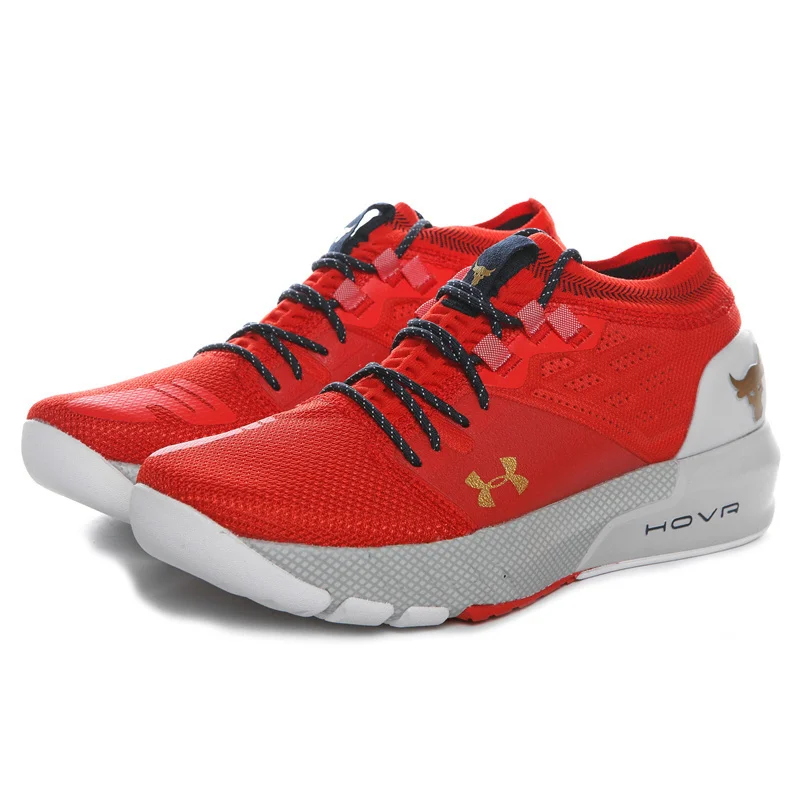 

UNDER ARMOUR Mens Running Shoes UA HOVR Project Rock 2 Bull Head Red Gold Training Gym Fitness Casual Sports Sneakers Size40-45