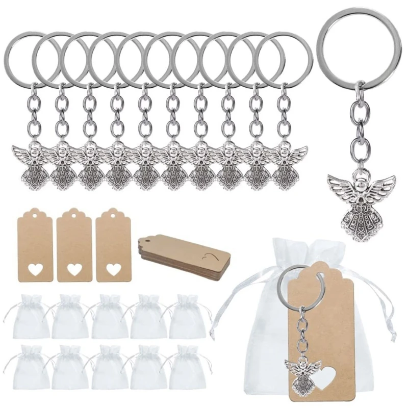 

30Pcs Baby Shower Return Favors for Guests Elephant Keychains with Organza Bag Thank You Kraft Tag for Elephant Party